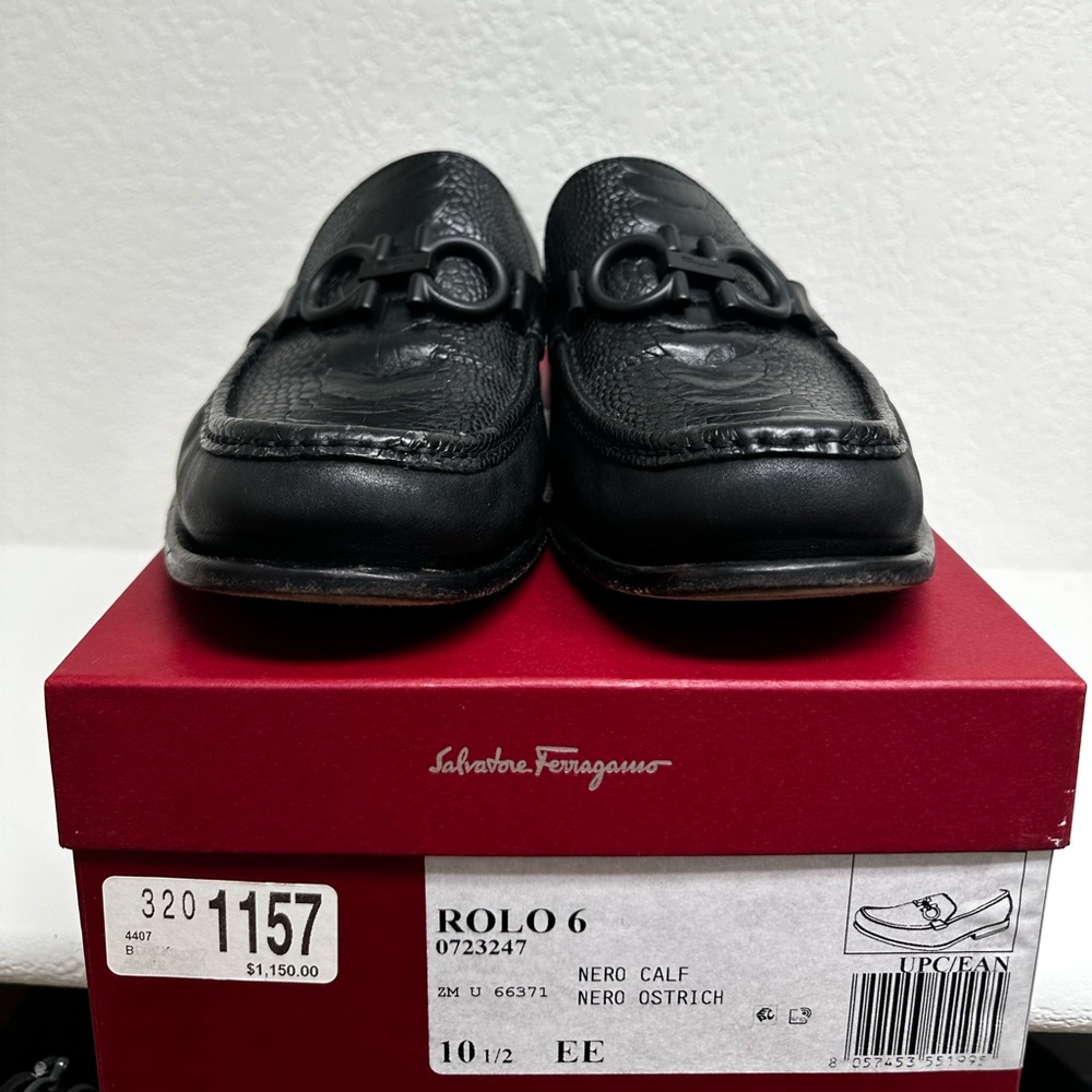 Men’s Ferragamo ostrich loafers